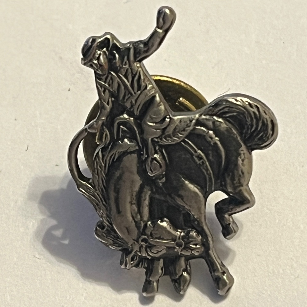 Silver Rodeo Cowboy Tie Pin - Picture 10 of 16